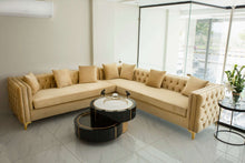 Load image into Gallery viewer, Sectional L Shape Sofa with Brass - 7 Seater
