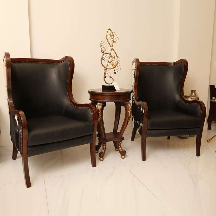 Wing Chair Hairon Cow Leather (Pair)