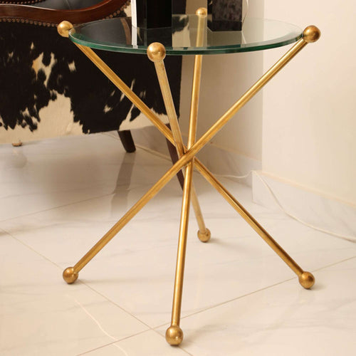 Coffee Table Brass with Glass top