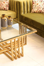 Load image into Gallery viewer, Center Table Brass with Glass top
