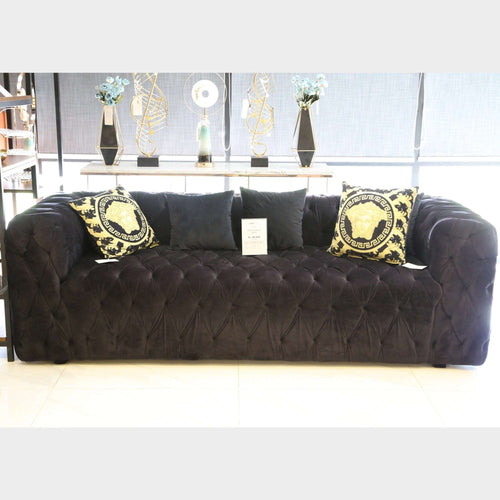 Tufted Sofa Black (3 Seater)